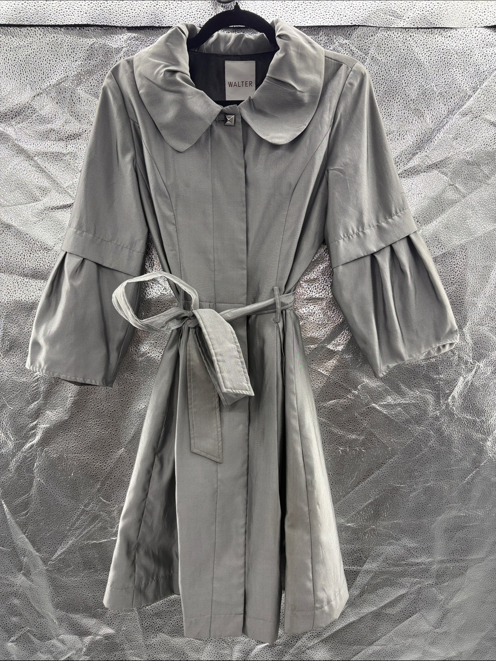 Walter Grey Belted Swing Trench Coat